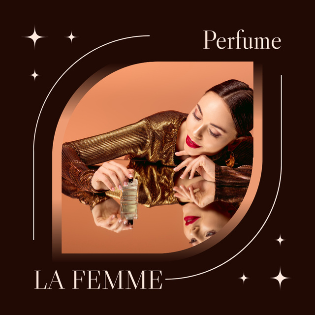 Beautiful Woman with Elegant Perfume Instagram Tasarım Şablonu