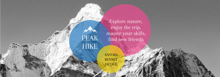 Modèle de visuel Annonce de voyage de randonnée avec des sommets de montagnes - Tumblr