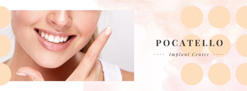 Female smile with white teeth Facebook cover Design Template