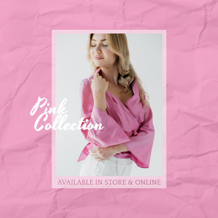 Template di design La collezione rosa è disponibile in negozio Instagram