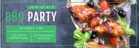BBQ Party Invitation Grilled Chicken Tumblr – шаблон для дизайна