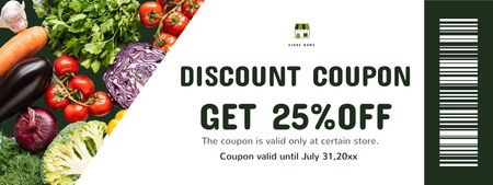 Fresh Various Veggies With Discount In Grocery Coupon Design Template