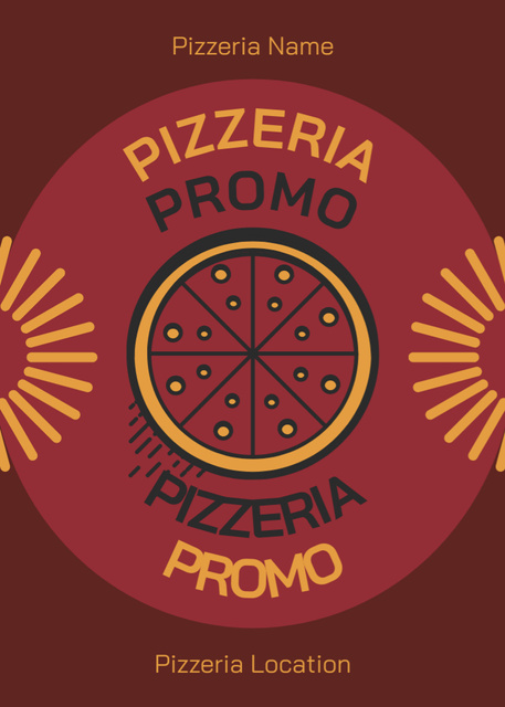 Ontwerpsjabloon van Flayer van Promo Pizzeria with Pizza