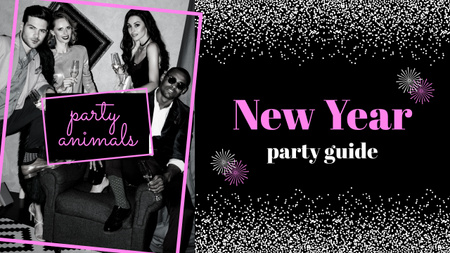 New Year Party Animals' Guide Black Youtube – шаблон для дизайна