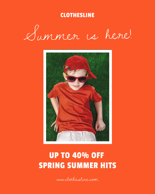 Summer Fashion Sale for Children Poster 16x20in Design Template
