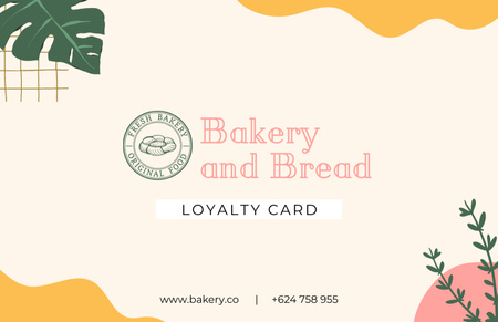 Pékség és kenyérbolt hűség Business Card 85x55mm tervezősablon