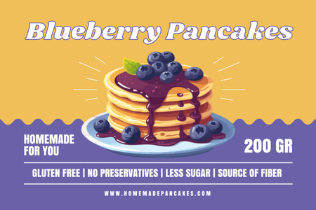 Platilla de diseño Blueberry Pancakes Retail Label