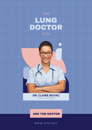Oferta de Serviços de Médico Pulmonar Poster Modelo de Design