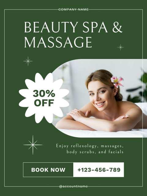 Spa and Massage Studio Promotion Poster US Design Template