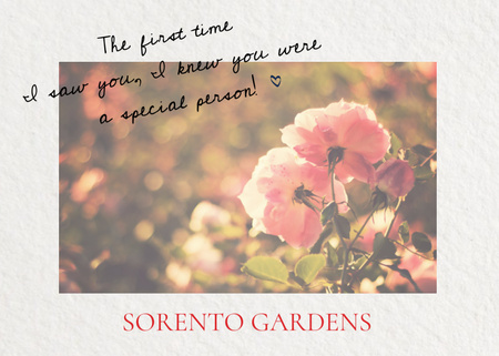 Gardens advertisement with Tender Flower Postcard 5x7in Design Template