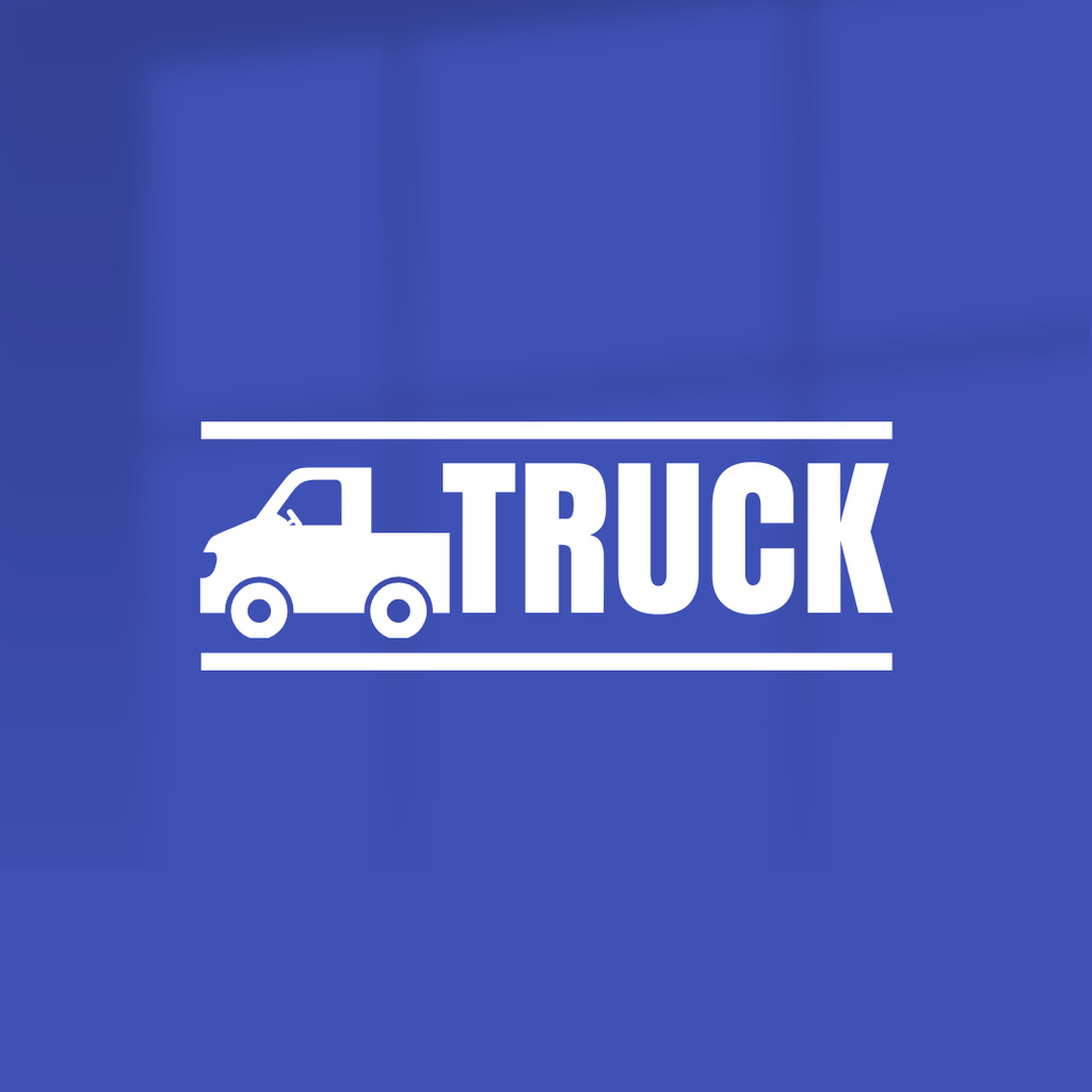 Designvorlage Services Ad with Emblem of Truck für Logo 1080x1080px