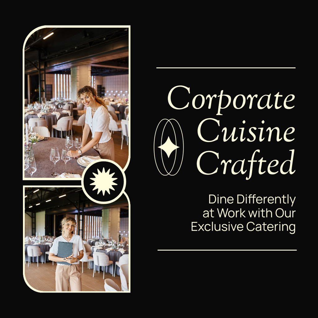 Offer of Exclusive Corporate Catering Services Instagram Πρότυπο σχεδίασης