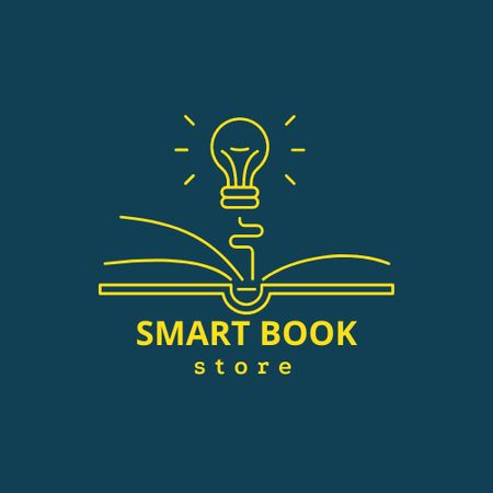 Modèle de visuel Illustration of Bulb and Open Book - Logo