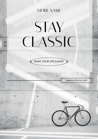 Bicycle Shop Ad Poster Tasarım Şablonu