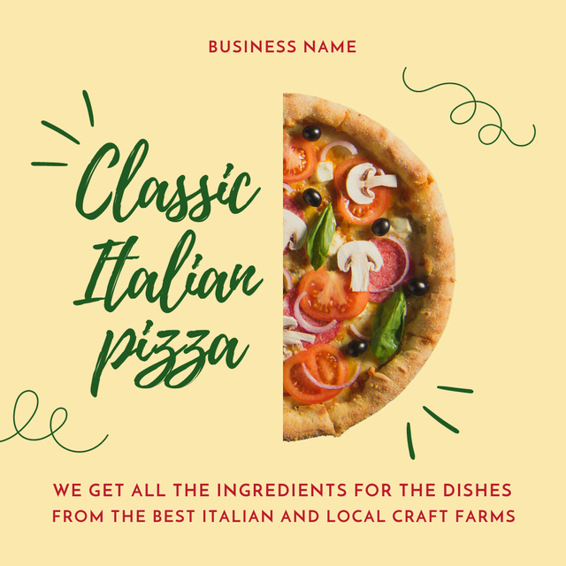 Classic Italian Pizza Offer Instagram Design Template