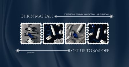Christmas Sale of Beauty Products Facebook AD Design Template