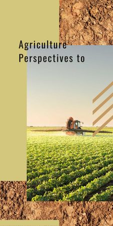 Agriculture concept with Harvester working in field Graphic Design Template