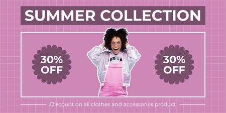 Plantilla de diseño de Summer Collection Sale Ad on Purple Twitter 