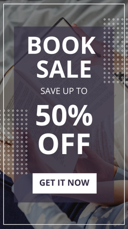 Book Sale 50 Off Instagram Story tervezősablon