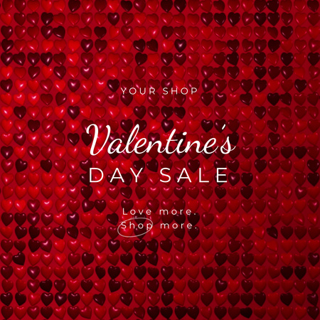 Valentine`s Day Sale Offer With Heart Pattern Animated Post Design Template