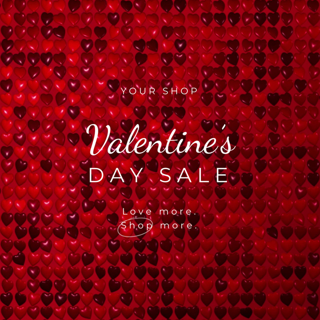 Valentine`s Day Sale Offer With Heart Pattern Animated Post Πρότυπο σχεδίασης