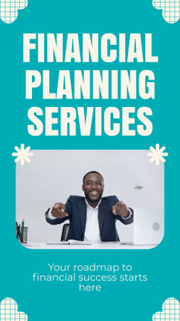 Designvorlage Financial Planning Services with Friendly Consultant für Instagram Video Story