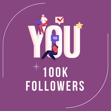 Plantilla de diseño de Celebración de 100k seguidores Instagram 