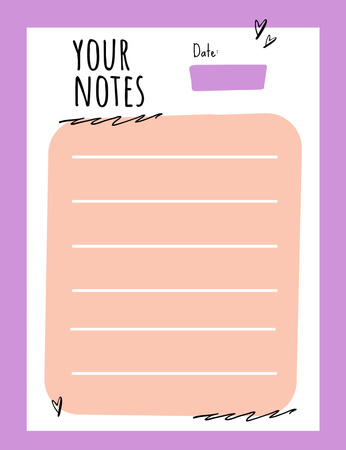 Simple Daily Timetable in Purple Notepad 107x139mm Tasarım Şablonu