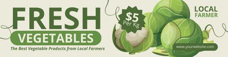 Taze Çiftlik Sebzeleri için Teklif Fiyatları Twitter Tasarım Şablonu