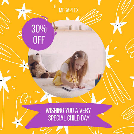 Children's Day Holiday Discount Animated Post Design Template