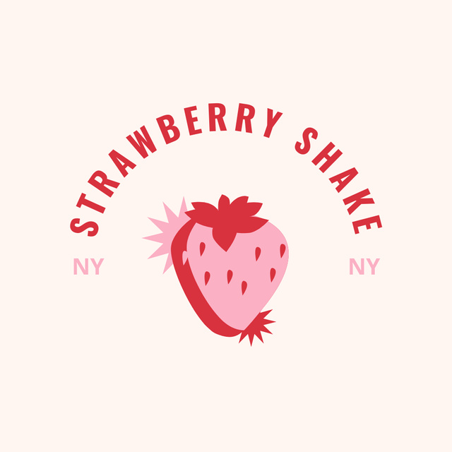 Strawberry shake logo design Logoデザインテンプレート