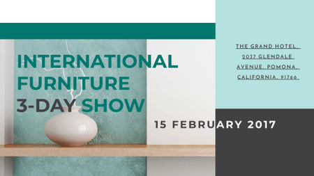 Furniture Show announcement Vase for home decor FB event cover tervezősablon