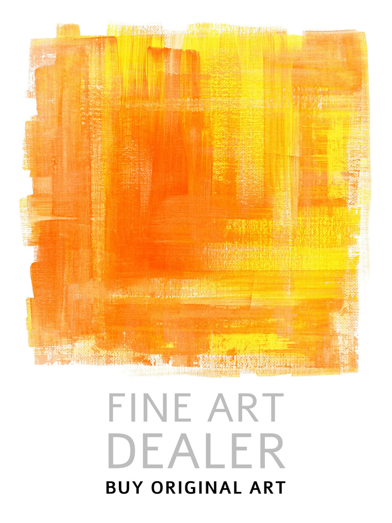 Modèle de visuel Abstract Painting with Orange Strokes of Paint - Poster US