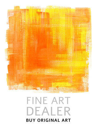 Modèle de visuel Peinture abstraite avec des coups de peinture orange - Poster US