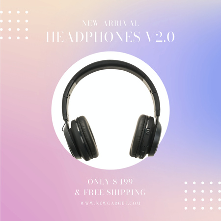 New Arrival Headphone Announcement Instagram Šablona návrhu