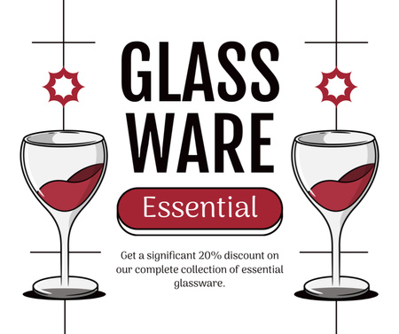 Best Glassware Collection With Discounts Offer Facebook Design Template