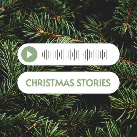 Cute Christmas Holiday Greeting Podcast Cover Design Template