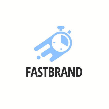 A cég emblémájának képe stopperórával Logo tervezősablon
