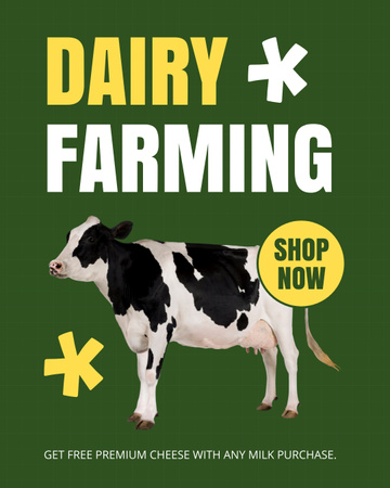 Dairy Farming Products Sale Instagram Post Vertical Design Template