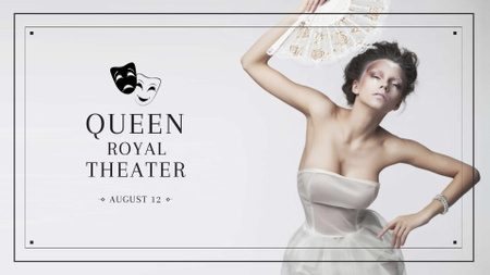 Beautiful Young Theatre Actress FB event cover Design Template