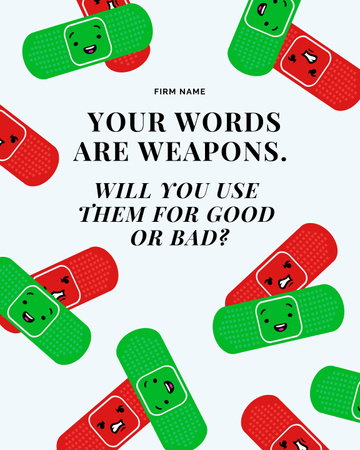 Awareness about Words are Weapons Poster 16x20in Design Template