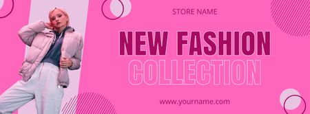 Template di design New Fashion Collection in Pink Colors Facebook cover