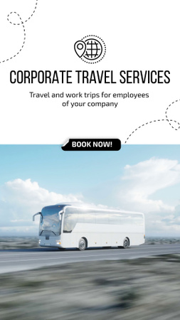 Vállalati utazási szolgáltatások az alkalmazottaknak Instagram Video Story tervezősablon