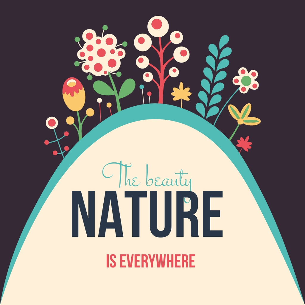 Beauty of Nature illustration Instagram Tasarım Şablonu