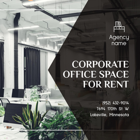 Corporate Office Space for Rent Instagram Design Template