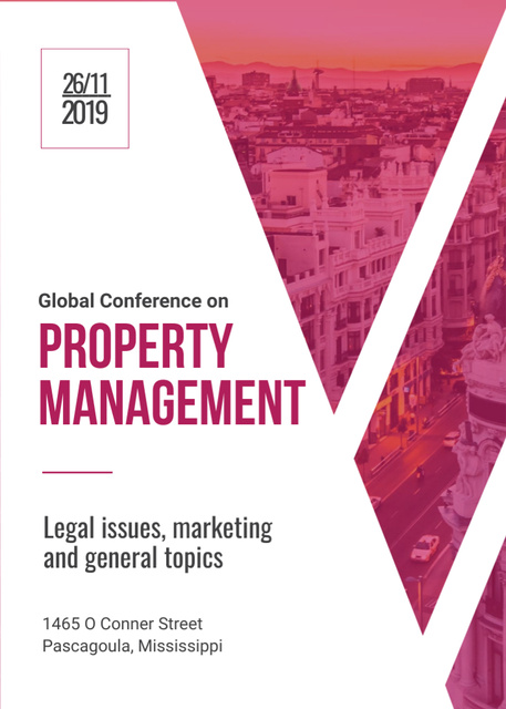 Property Management Conference City Street View Flayer Πρότυπο σχεδίασης
