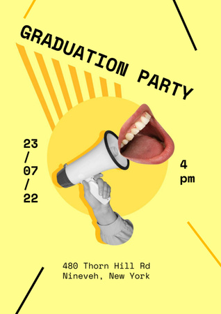 Graduation Party Announcement Poster A3 Design Template
