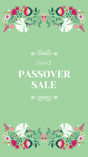Passover Sale Announcement with Flowers Illustration Instagram Story Design Template