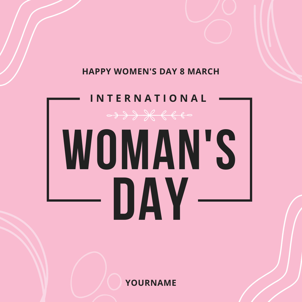 International Women's Day Greeting in Pink Instagram Design Template