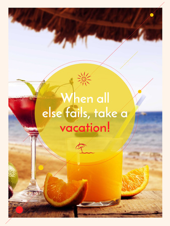 Plantilla de diseño de Vacation Offer Cocktail at the Beach Poster US 